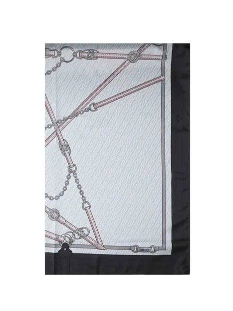 FOULARD GRANDE CON LOGO MONOGRAM LIU JO DONNA NERO