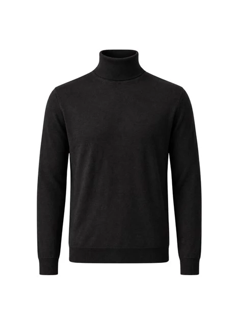 MAGLIA DOLCEVITA IN LYOCELL E LANA UOMO NERO