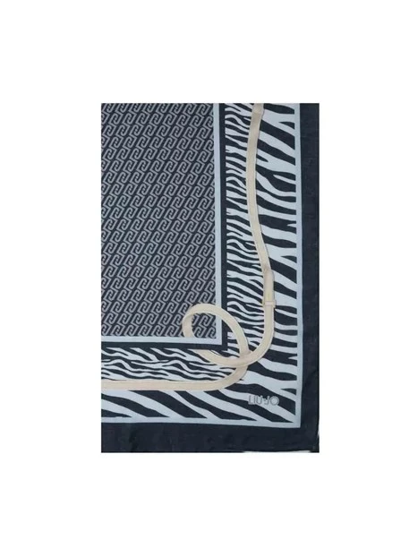 STOLA ANIMALIER CON CINTURINI DONNA BLU