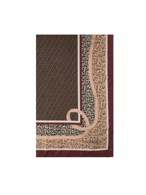 STOLA ANIMALIER CON CINTURINI DONNA ROSSO