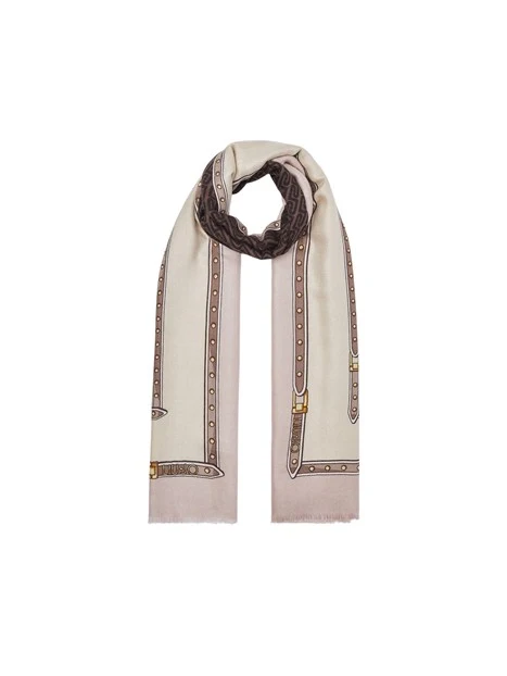 STOLA CON LOGO MONOGRAM E FIBBIE DECORATIVE DONNA ROSA