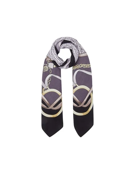 FOULARD GRANDE CON STAMPA DONNA NERO