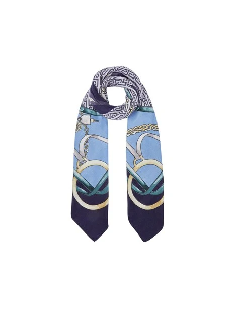 FOULARD GRANDE CON STAMPA DONNA BLU