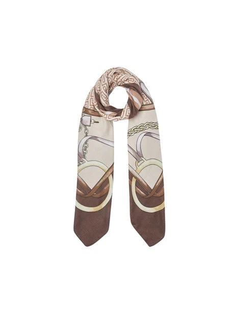 FOULARD GRANDE CON STAMPA DONNA MARRONE