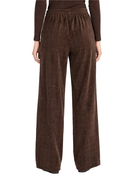 PANTALONI PALAZZO MORBIDI IN CINIGLIA DONNA MARRONE