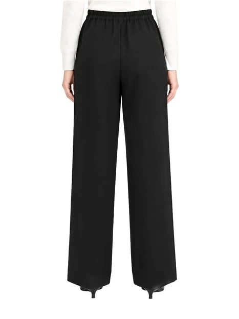 PANTALONI PALAZZO BOJAN CON ELASTICO IN VITA DONNA NERO