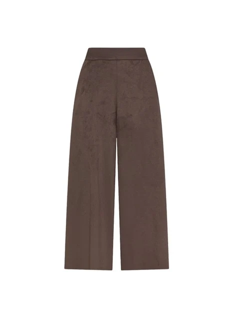PANTALONI CROPPED SCAMOSCIATI DONNA MARRONE