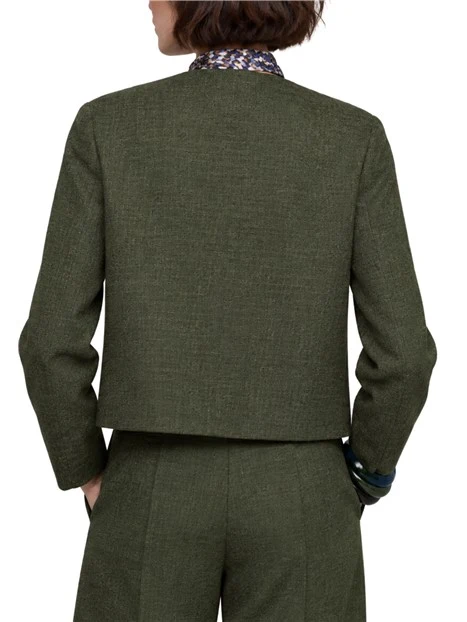 GIACCA CORTA CON TASCHE A TOPPA DONNA VERDE