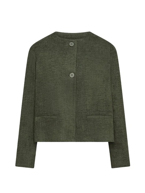 GIACCA CORTA CON TASCHE A TOPPA DONNA VERDE