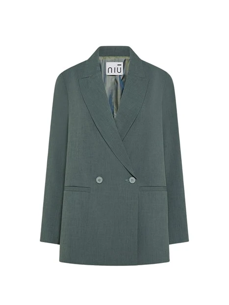 BLAZER DOPPIOPETTO CON AMPIO REVER DONNA VERDE