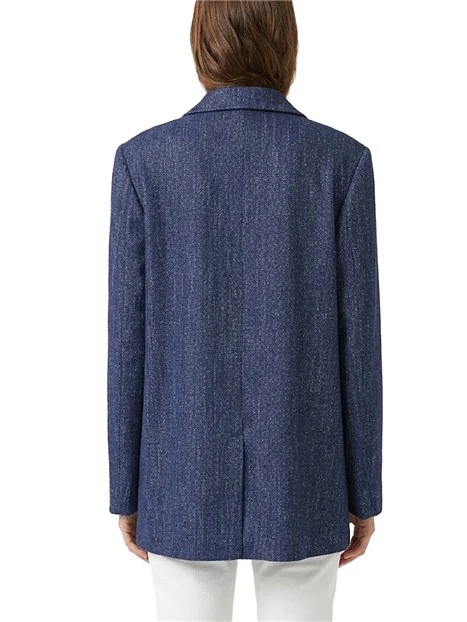 BLAZER DOPPIOPETTO CON AMPIO REVER DONNA BLU