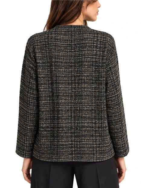 CARDIGAN A GIACCA IN TESSUTO MATERICO DONNA NERO