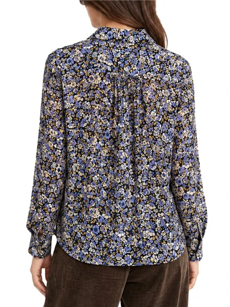 CAMICIA IN VISCOSA CON FANTASIA STAMPATA DONNA AZZURRO