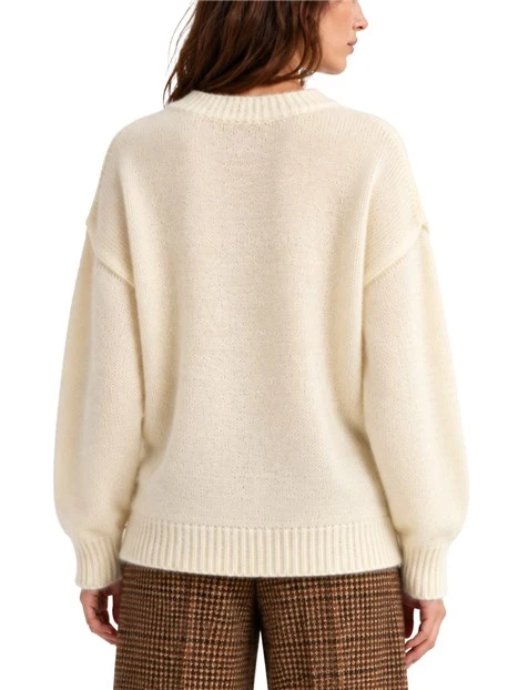 MAGLIA GIROCOLLO MORBIDA IN MISTO ALPACA DONNA AVORIO