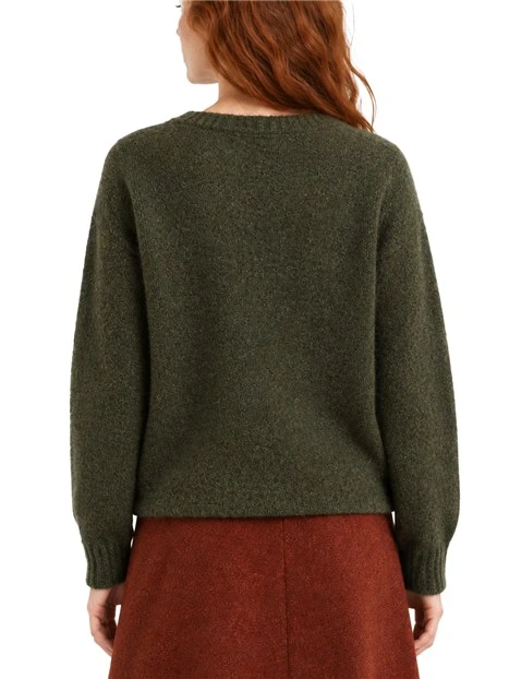 CARDIGAN GIROCOLLO CON BOTTONI RIVESITTI DONNA KAKI
