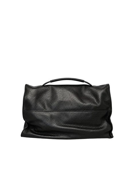 BORSA A MANO CON TRACOLLA IN VERA PELLE DONNA MARRONE