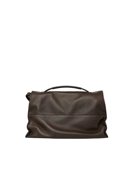 BORSA A MANO CON TRACOLLA IN VERA PELLE DONNA NERO