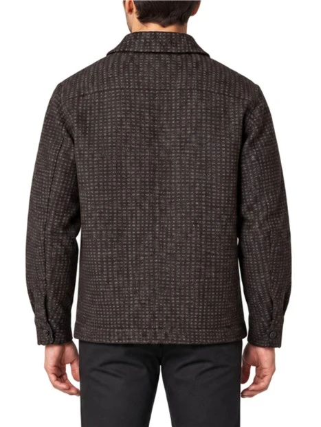 GIACCA A CAMICIA IN LANA UOMO MARRONE