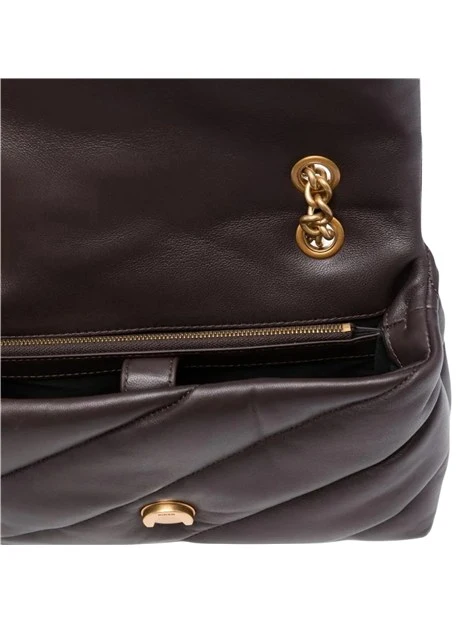 BORSA A TRACOLLA TRAPUNTATA DONNA MARRONE