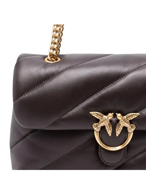 BORSA A TRACOLLA TRAPUNTATA DONNA MARRONE