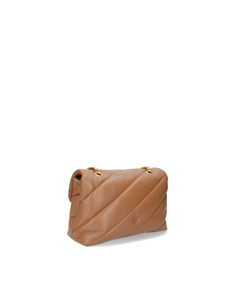 BORSA A TRACOLLA CON TRAPUNTATURA DONNA MARRONE
