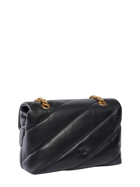 BORSA A SPALLA LOVE BAG PUFF IN NAPPA TRAPUNTATA DONNA NERO