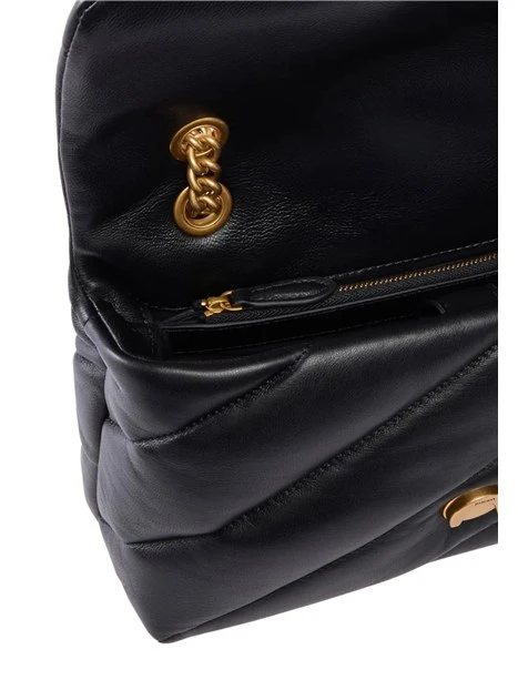 BORSA A SPALLA LOVE BAG PUFF IN NAPPA TRAPUNTATA DONNA NERO