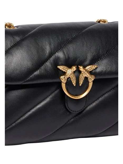 BORSA A SPALLA LOVE BAG PUFF IN NAPPA TRAPUNTATA DONNA NERO