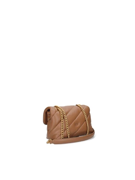 BORSA A TRACOLLA IN MORBIDA NAPPA CON CATENA DONNA COGNAC