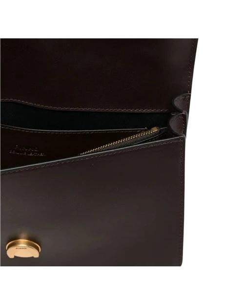 BORSA A MANO IN PELLE CON TRACOLLA RIMOVIBILE DONNA MARRONE