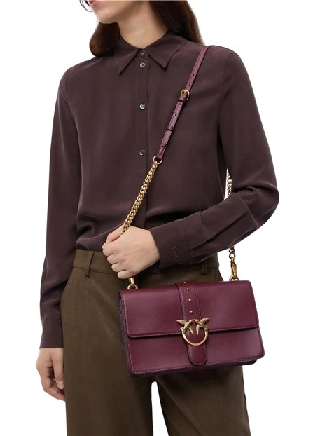 BORSA A MANO IN PELLE CON TRACOLLA RIMOVIBILE DONNA BORDEAUX