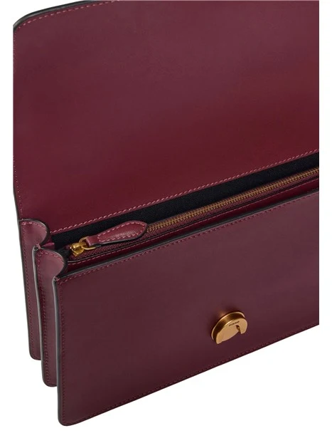 BORSA A MANO IN PELLE CON TRACOLLA RIMOVIBILE DONNA BORDEAUX