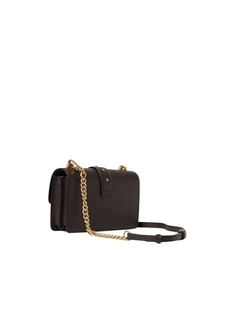 BORSA A TRACOLLA IN PELLE CON BORCHIE DONNA MARRONE