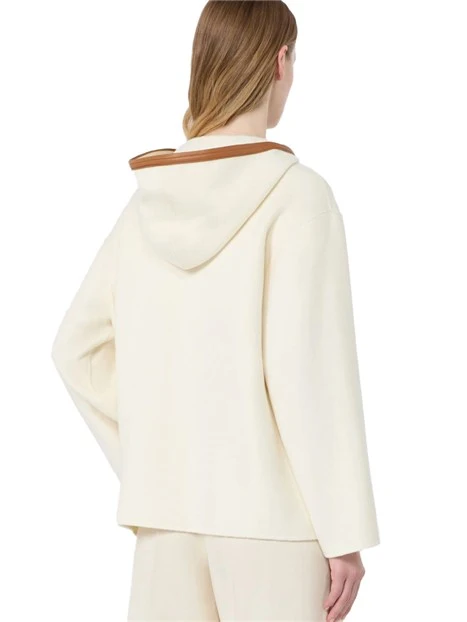 GIACCONE CORTO CON CAPPUCCIO IN LANA CASHMERE E SETA DONNA