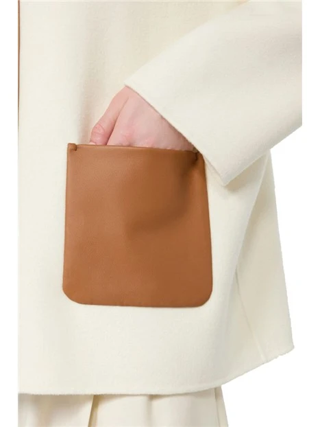 GIACCONE CORTO CON CAPPUCCIO IN LANA CASHMERE E SETA DONNA