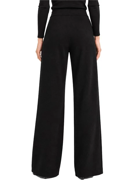 PANTALONI PALAZZO IN MAGLIA DONNA NERO