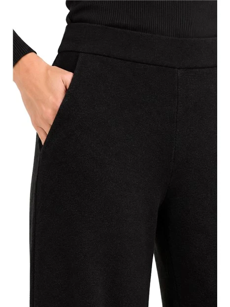 PANTALONI PALAZZO IN MAGLIA DONNA NERO