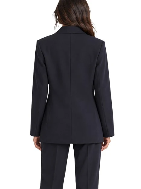 BLAZER MONOPETTO SARTORIALE IN MISTO VISCOSA DONNA BLU