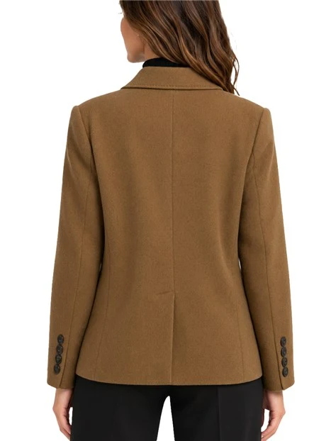 BLAZER MONOPETTO IN PURA LANA LEGGERA DONNA MARRONE