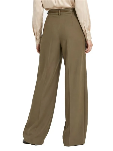 PANTALONE PALAZZO CON LISTINO ALTO IN VITA DONNA MARRONE