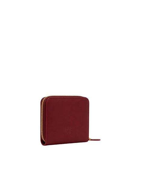 PORTAFOGLI QUADRATO CON ZIP DONNA BORDEAUX