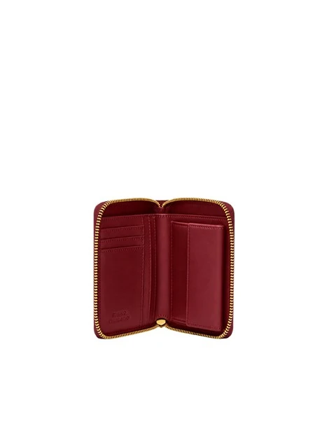 PORTAFOGLI QUADRATO CON ZIP DONNA BORDEAUX