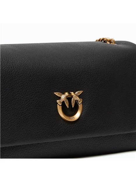 BORSA A TRACOLLA MEDIA IN PELLE CON CATENA DONNA NERO