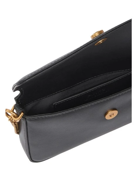POCHETTE PHONE POCKET CHAIN IN PELLE CON CATENE DONNA NERO