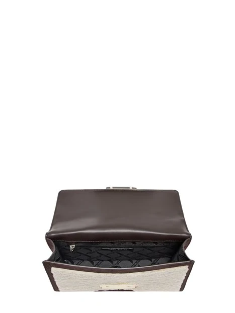 BORSA A TRACOLLA MESSENGER IN TEDDY DONNA PANNA E MARRONE