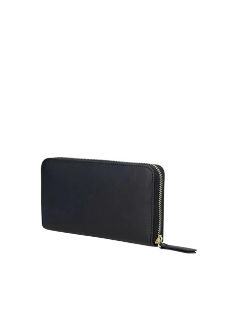 PORTAFOGLIO IN PELLE CON CHIUSURA A ZIP DONNA NERO