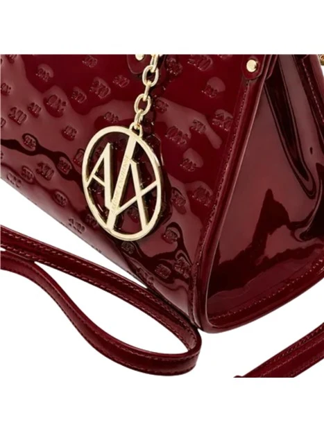 BORSA A MANO CON FIBBIA E PORTACHIAVI DONNA ROSSO