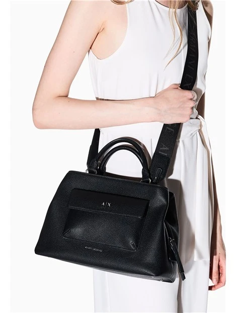 BORSA SHOPPING EFFETTO PELLE MARTELLATA DONNA NERO