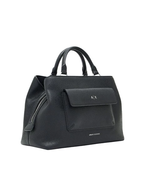 BORSA SHOPPING EFFETTO PELLE MARTELLATA DONNA NERO