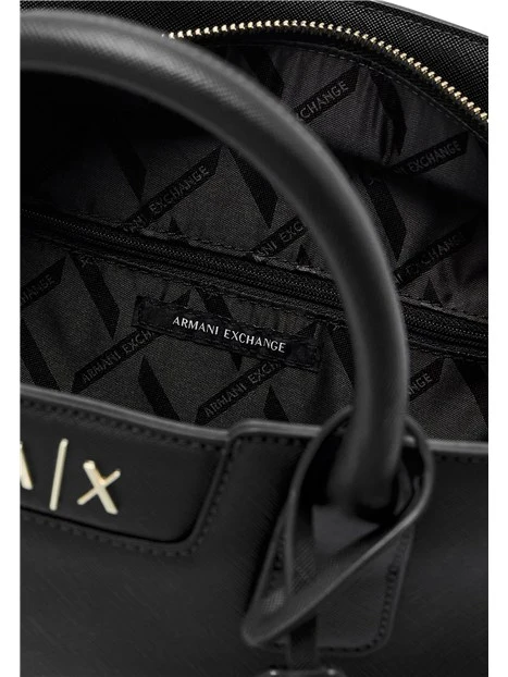 BORSA SHOPPING EFFETTO SAFFIANO CON TRACOLLA LOGATA DONNA NERO